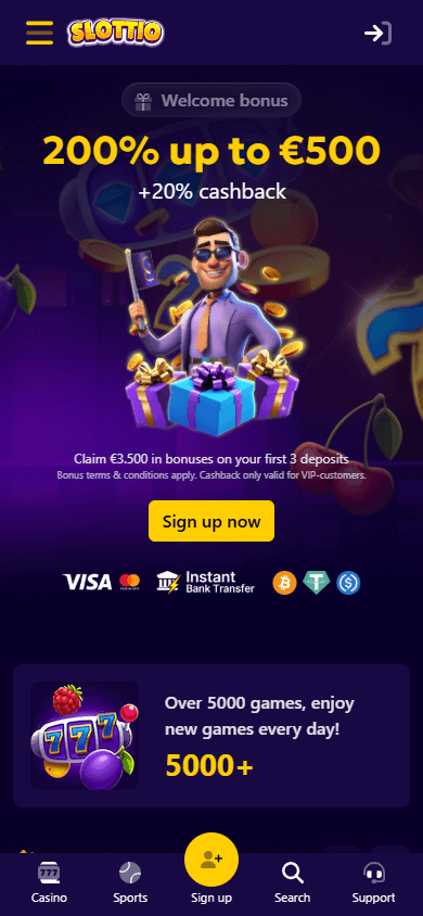 Slottio Casino Screenshot für Mobilgeräte